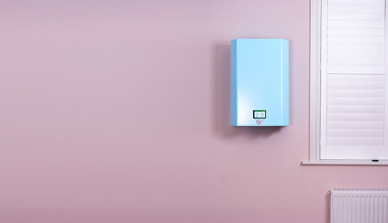 Photo of the Bolt e-boiler mounted on a wall