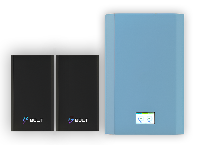 12kw Bolt E-Boiler + 2 4kw batteries